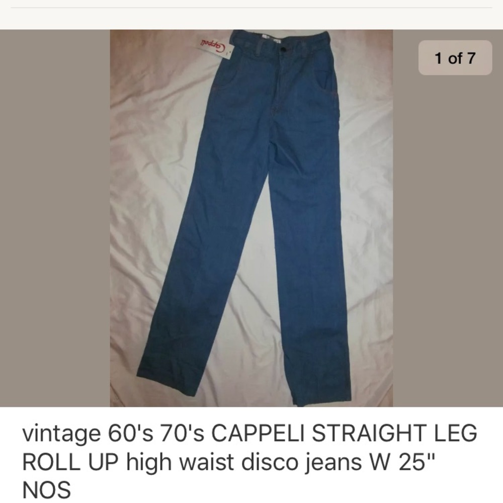 Vintage 60's 70's high waist slim long leg jeans